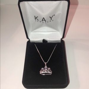 KAY JEWELERS SILVER CROWN NECKLACE